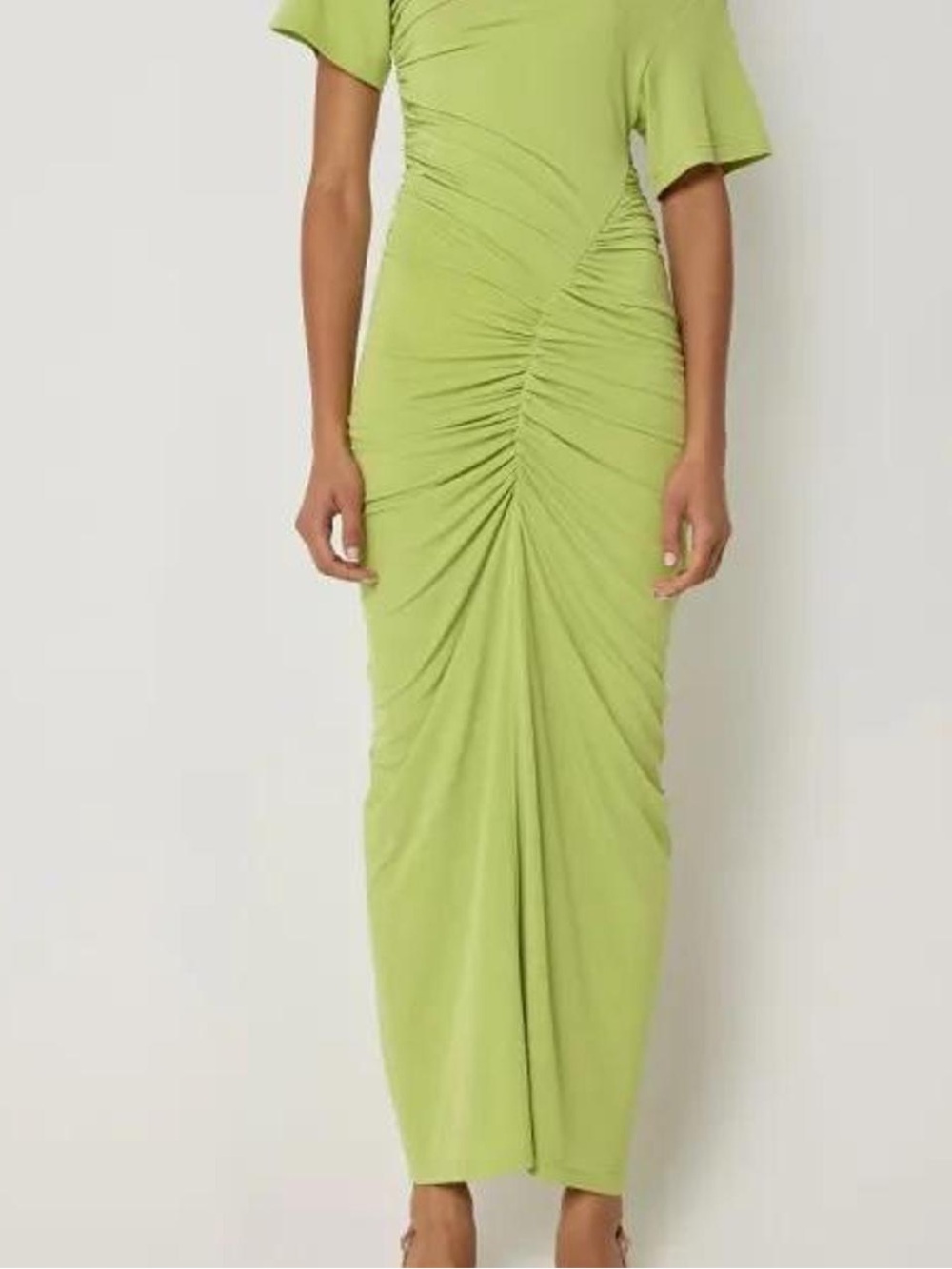 Khy Ruched Lime Summer Dress